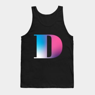 Capital Letter D Monogram Gradient Pink Blue White Tank Top